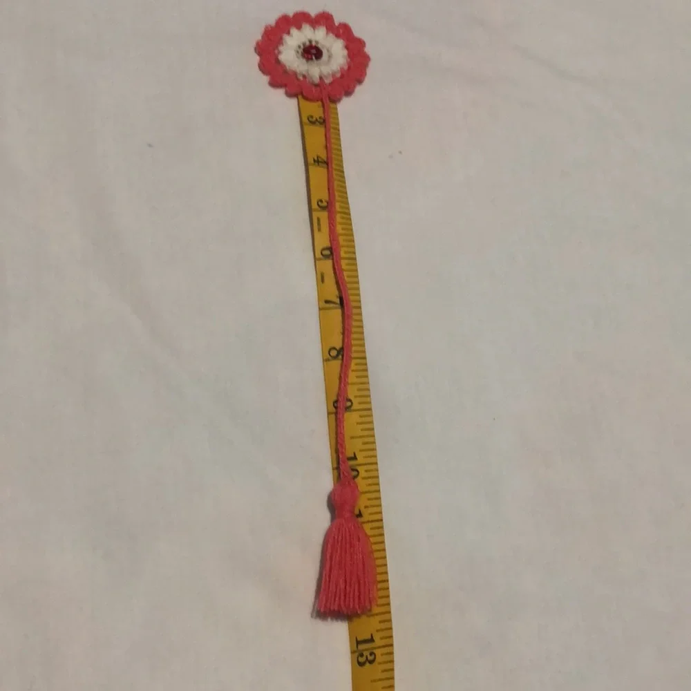 Beautiful Flower Bookmark handmade crochet
